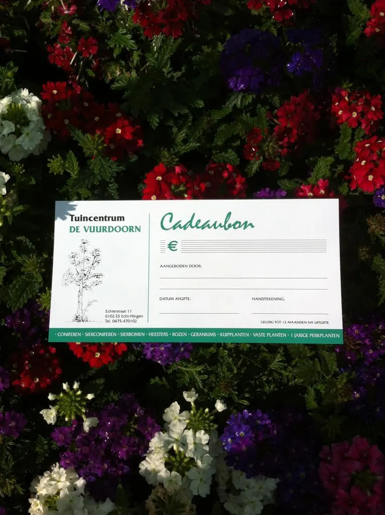 Cadeaubon van Tuincentrum de Vuurdoorn, mooi verpakt